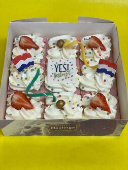 Oranjekoek viekrant gesneden 9 stukjes YES Geslaagd!