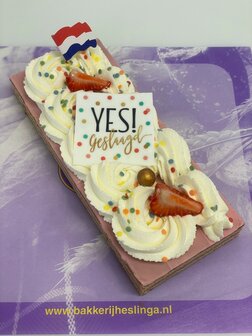 Oranjekoek-strook YES geslaagd!
