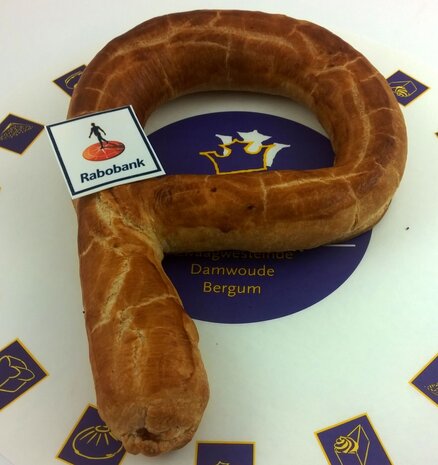 Amandelletter P met Rabobank logo